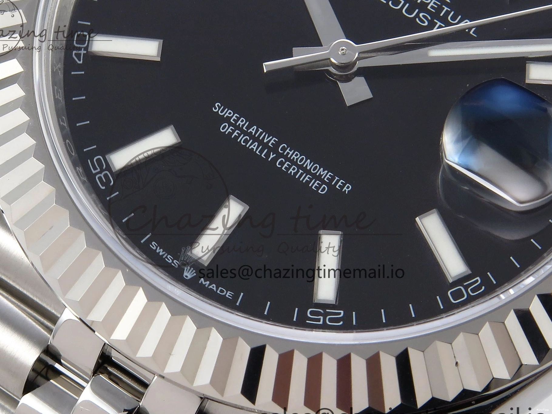 MiroTime 0406 HighPerformance DateJust 41 126334 EWEF Best Edition Black Stick Dial on Jubilee Bracelet A 1046